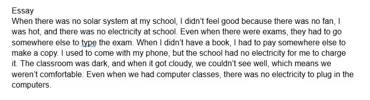 A student essay from Dumas, Haiti