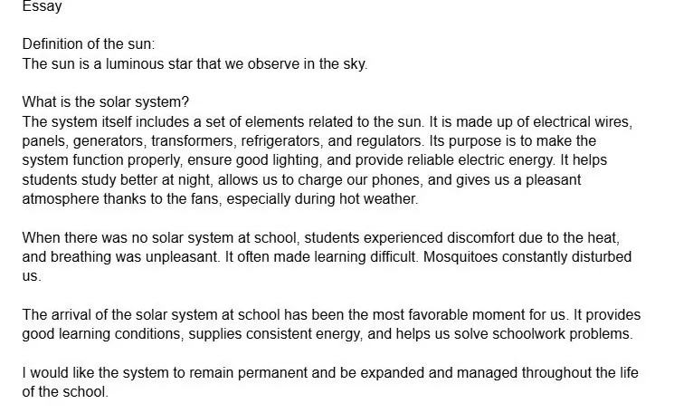 A student essay from Dumas, Haiti