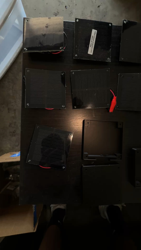 Assembled solar flashlight components ready for the field